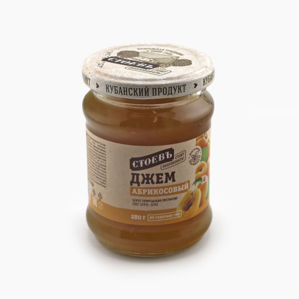 Джем СТОЕВЪ абрикосовый  280 гр ст/б